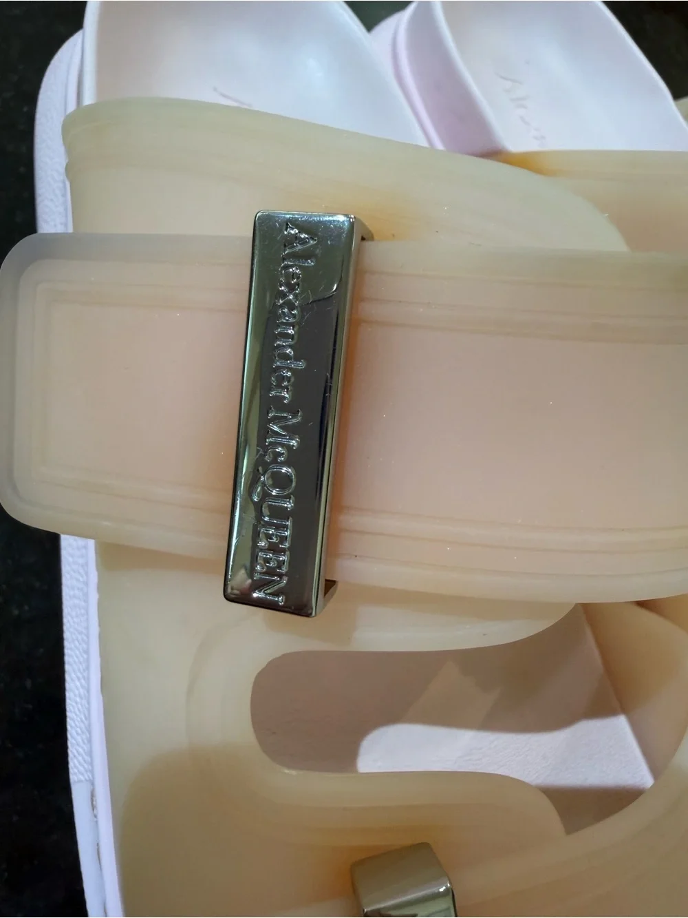 Alexander McQueen Peach to Pink Ombre Jelly Slide Sandals